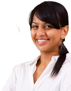 Young women confidently smiling.